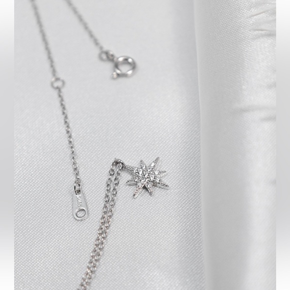 Silver North Star Charm Necklace,Star Necklace - Picture 5 of 5
